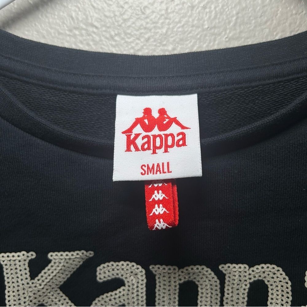 Kappa Authentic Gobret black sequins cropped pullover sweater women’s size small - Picture 9 of 10